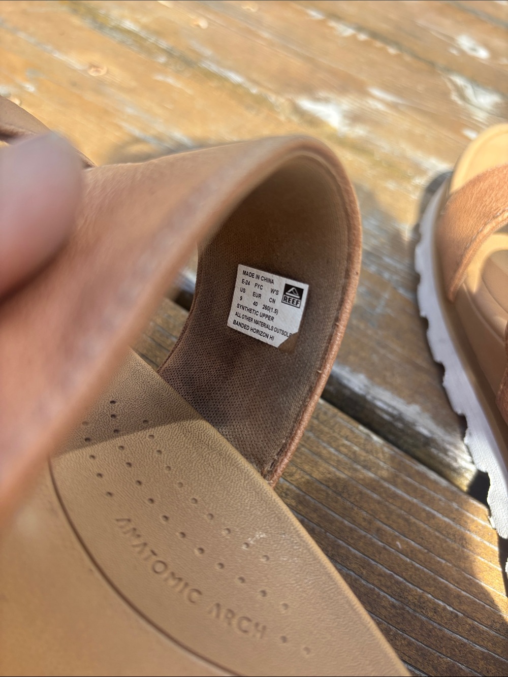 Reef Tan Dual-Strap Platform Slide Sandals with White Sole - Picture 6 of 7